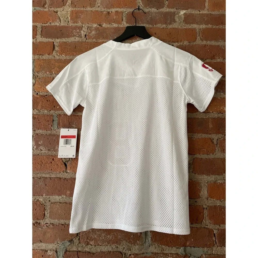 NWT Nike Mesh Flag Football Jersey Youth Boy's Large White Cardinals Dri-Fit #18